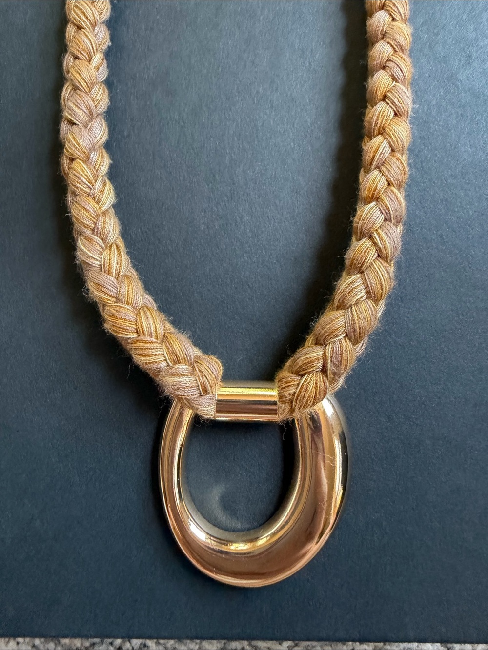 NWT Anthropologie Braided Rope Necklace with Gold Pendant - Picture 7 of 10